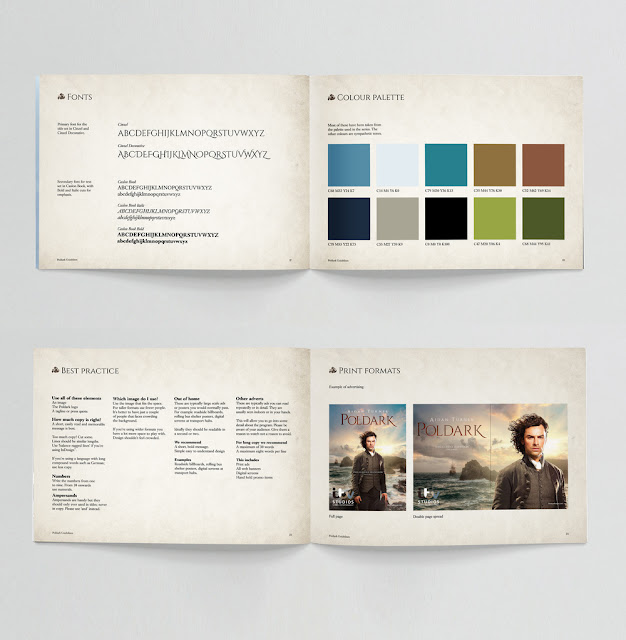 Poldark Brand Guide, style guide, LCDesign, ITVS GE, Aidan Turner